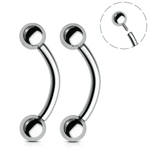 2PCS 14G 6-14mm Titanium Internally Threaded Belly Button Ring