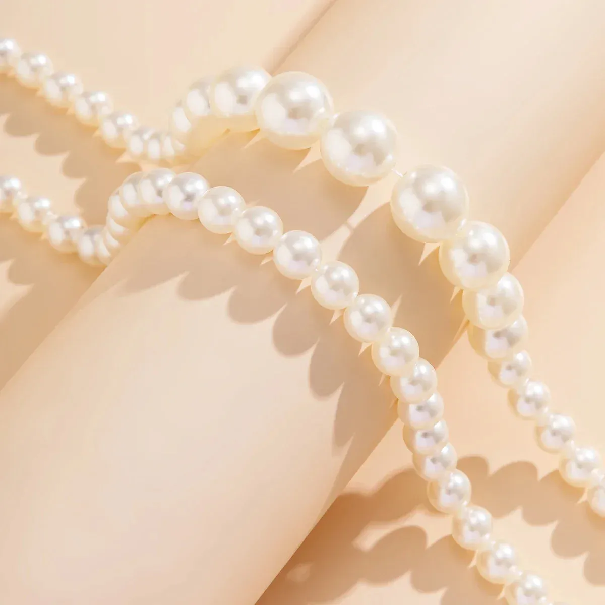 2pcs/set Imitation Pearl Beaded Choker Necklaces Collar Wedding Bridal Party Jewelry Gift