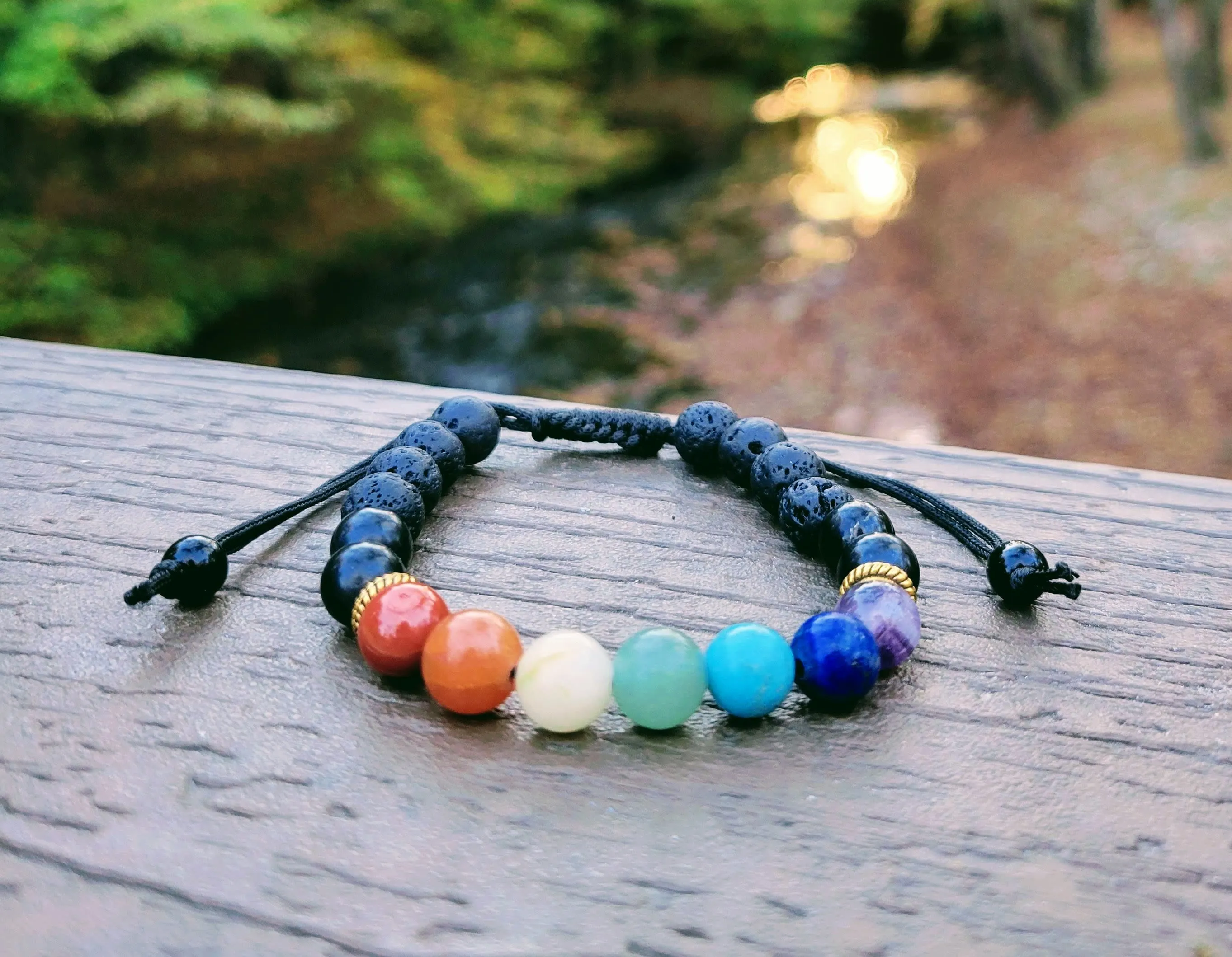 3-in1 Bracelet - Shungite EMF Protection, Aromatherapy, and Chakra