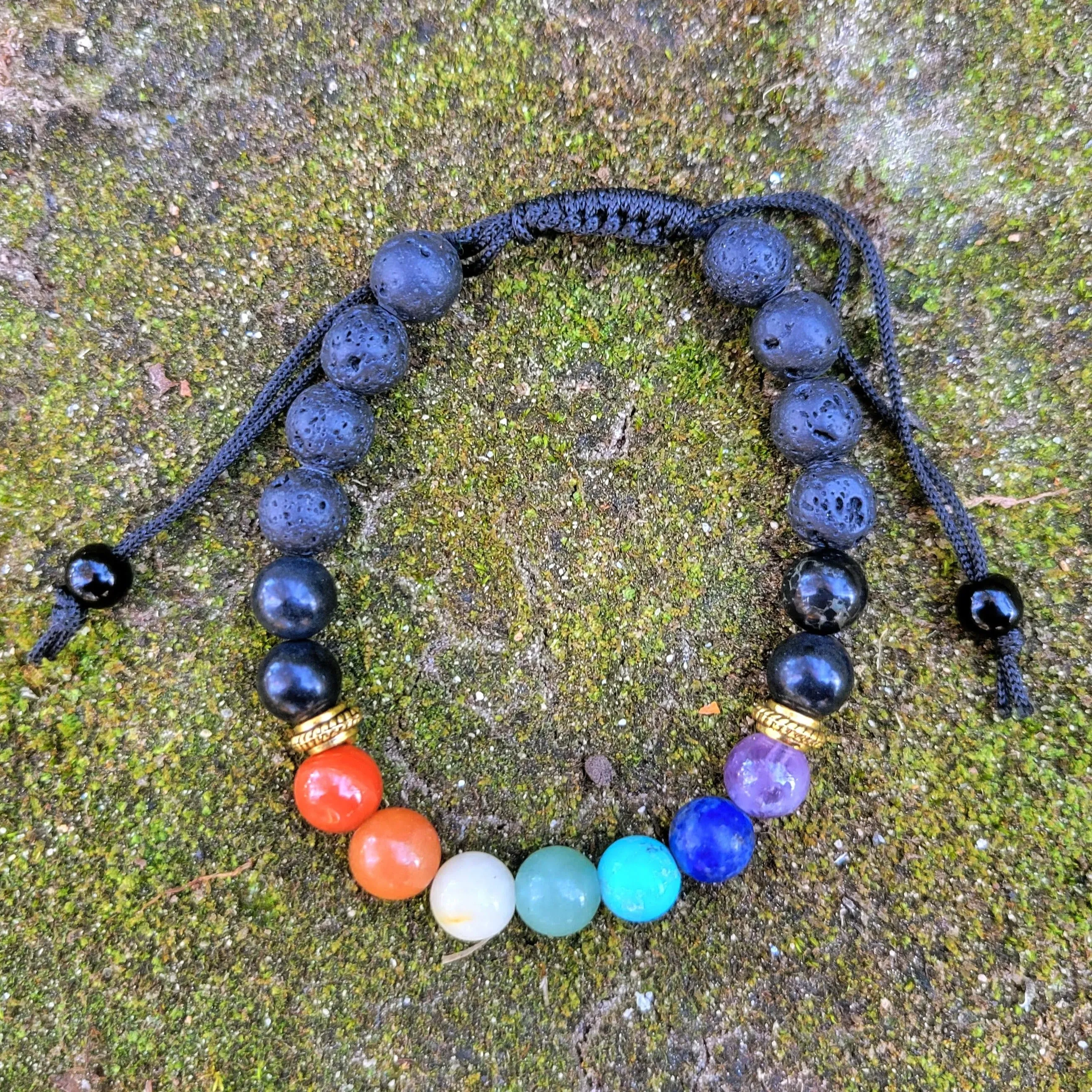 3-in1 Bracelet - Shungite EMF Protection, Aromatherapy, and Chakra