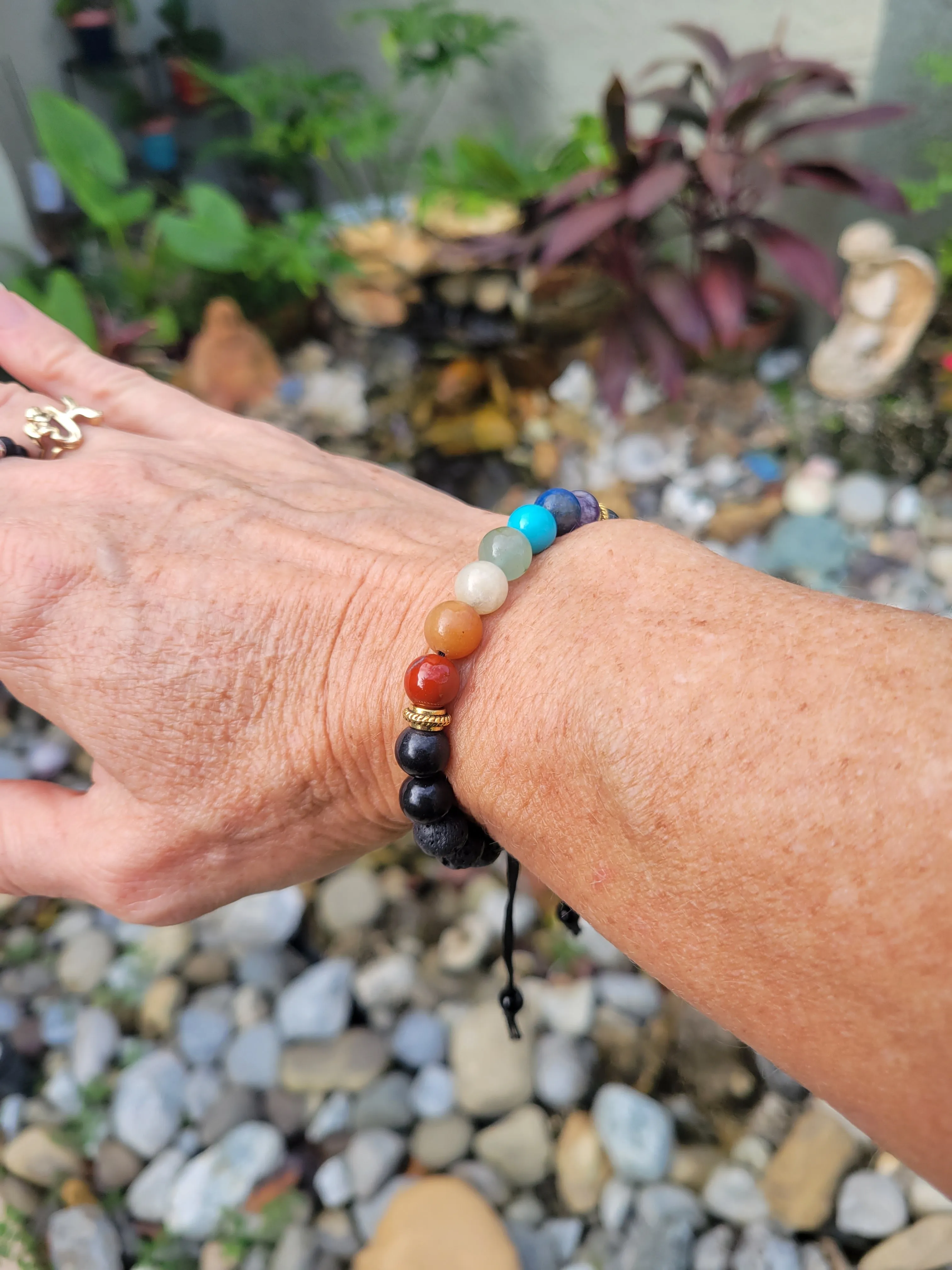 3-in1 Bracelet - Shungite EMF Protection, Aromatherapy, and Chakra