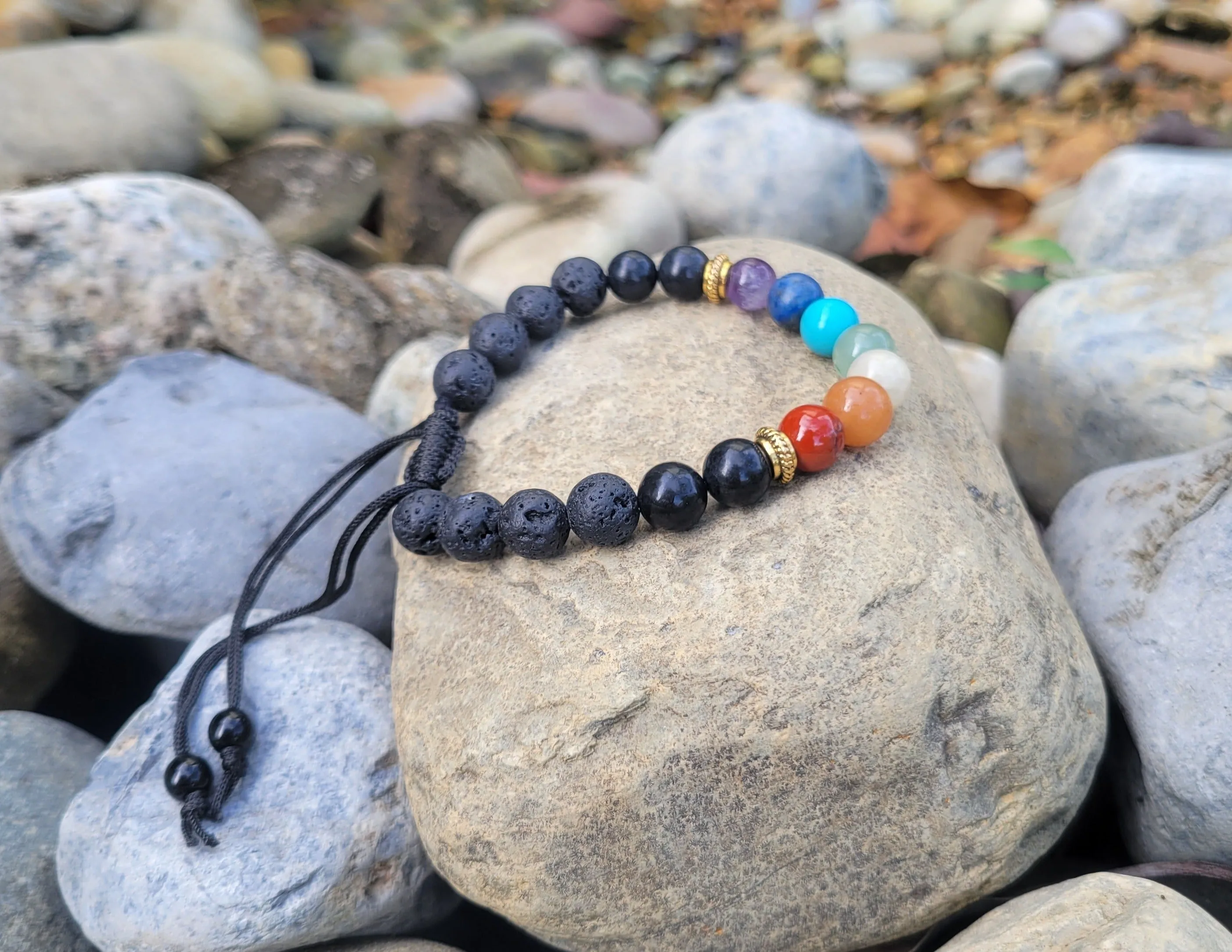 3-in1 Bracelet - Shungite EMF Protection, Aromatherapy, and Chakra