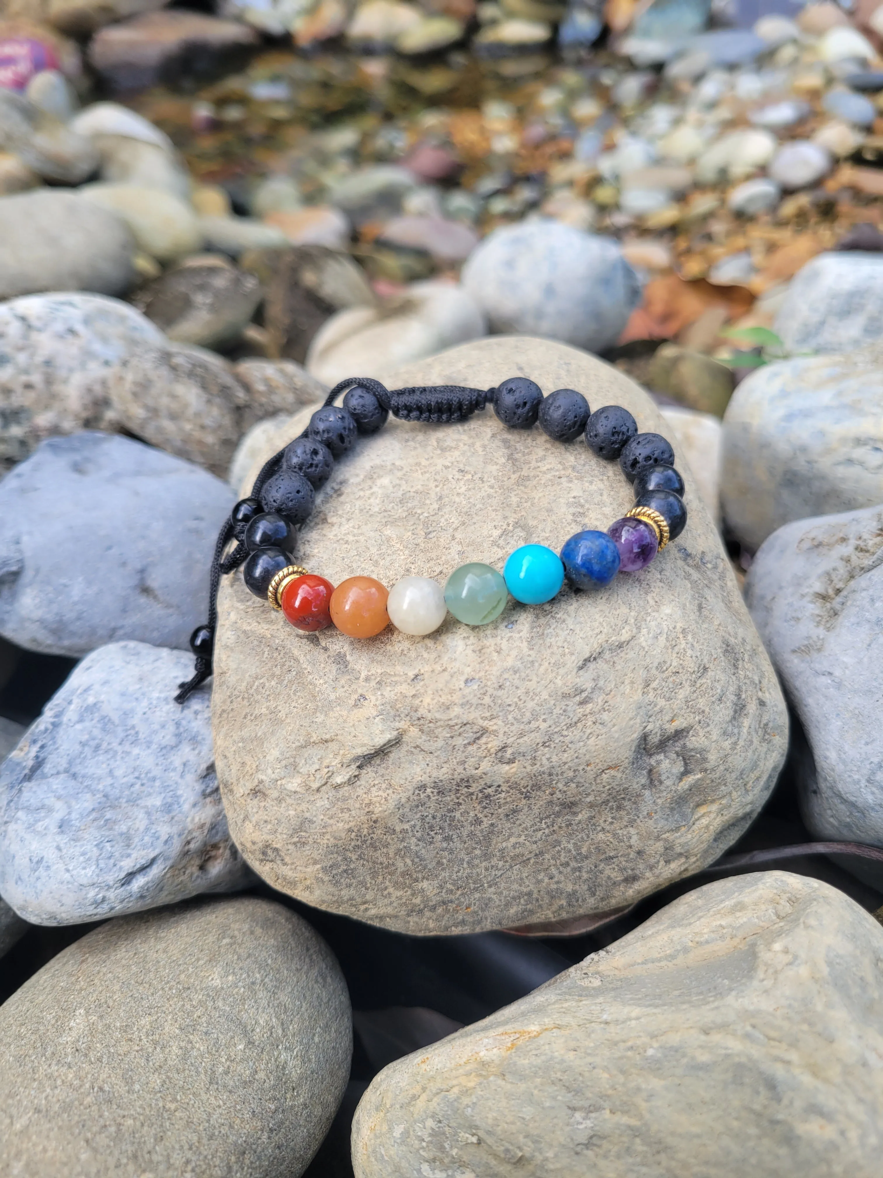 3-in1 Bracelet - Shungite EMF Protection, Aromatherapy, and Chakra