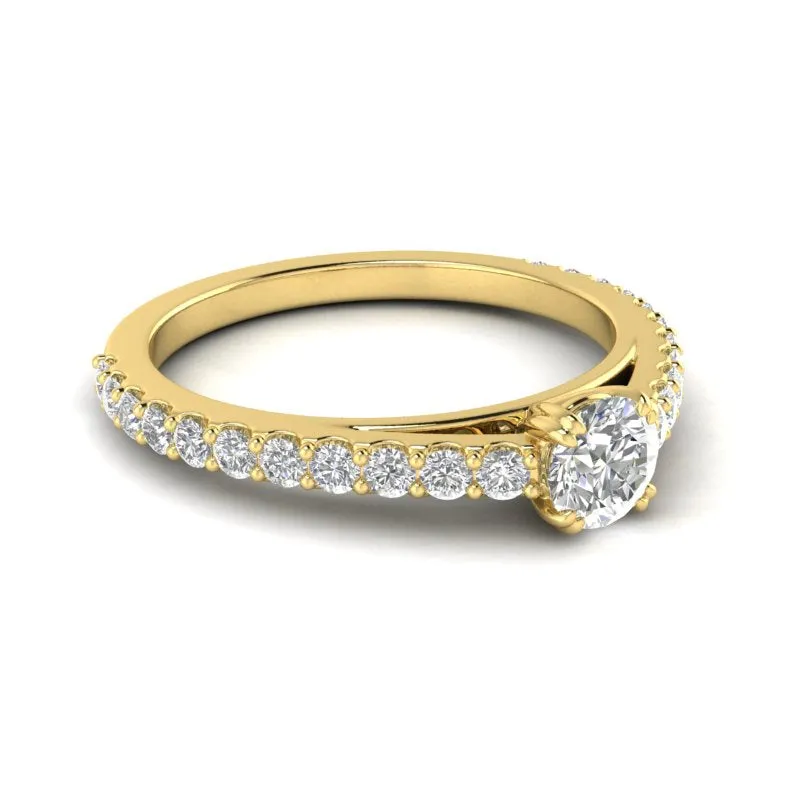 3/4ctw Diamond Engagement Ring in 10k Yellow Gold (J-K, I2-I3)