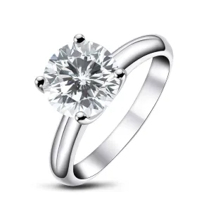 3ct Round Moissanite Diamond Solitaire Ring