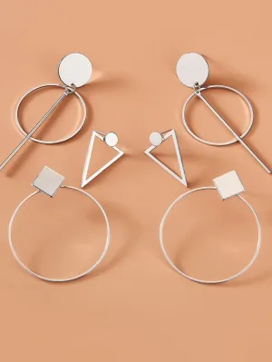 3pairs Geometric Design Earrings  - FD ⚡