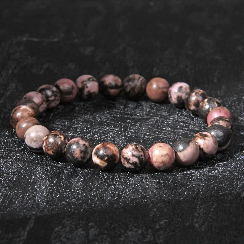 3Pcs/Set 8mm Natural Stone Unisex Jewelry Bracelet