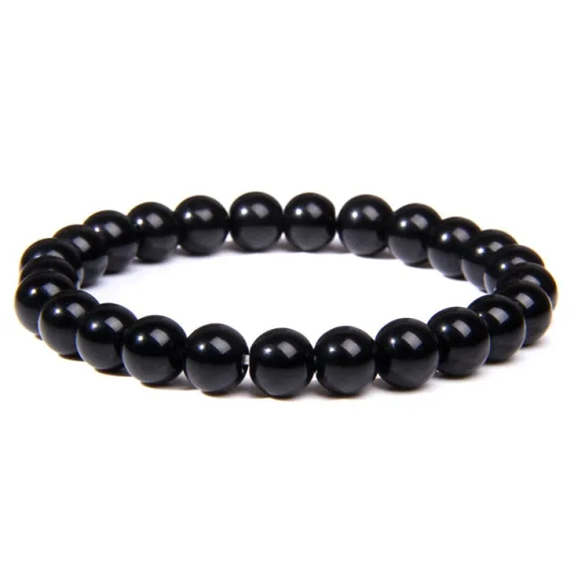 3Pcs/Set 8mm Natural Stone Unisex Jewelry Bracelet