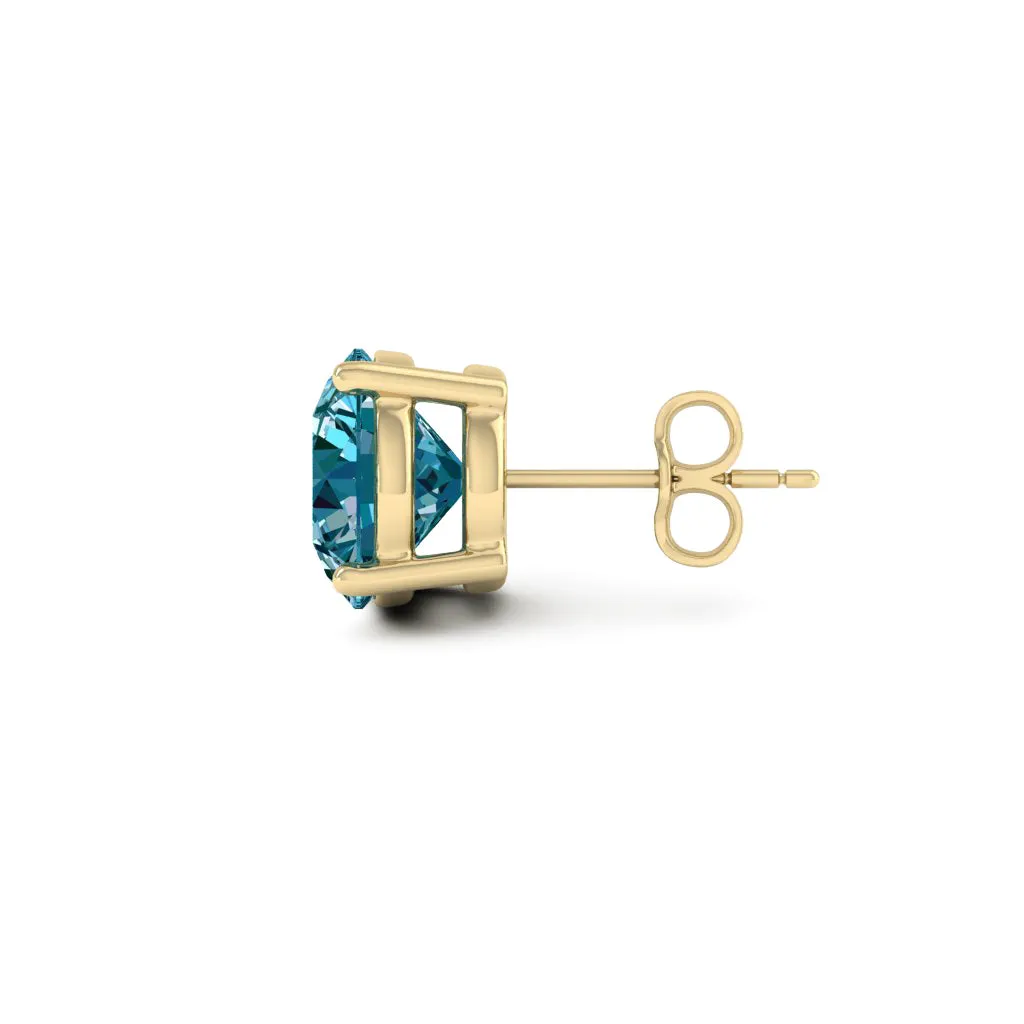 4.00 d.e.w cts 8mm Round Lyra Moissanite Stud Earrings