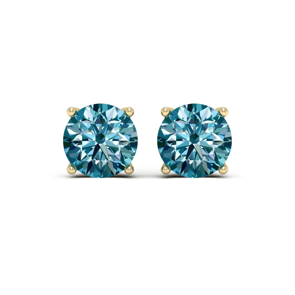 4.00 d.e.w cts 8mm Round Lyra Moissanite Stud Earrings