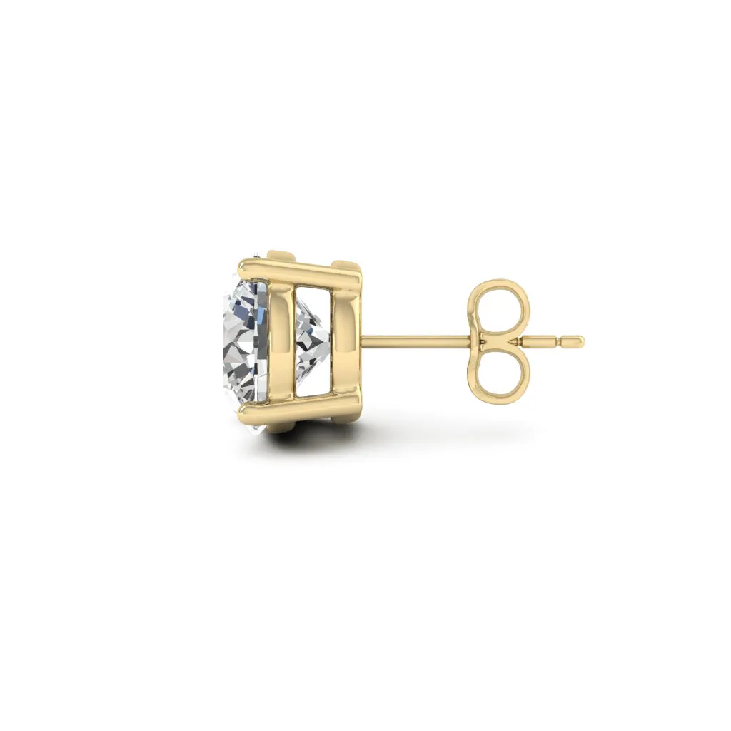 4.00 d.e.w cts 8mm Round Lyra Moissanite Stud Earrings