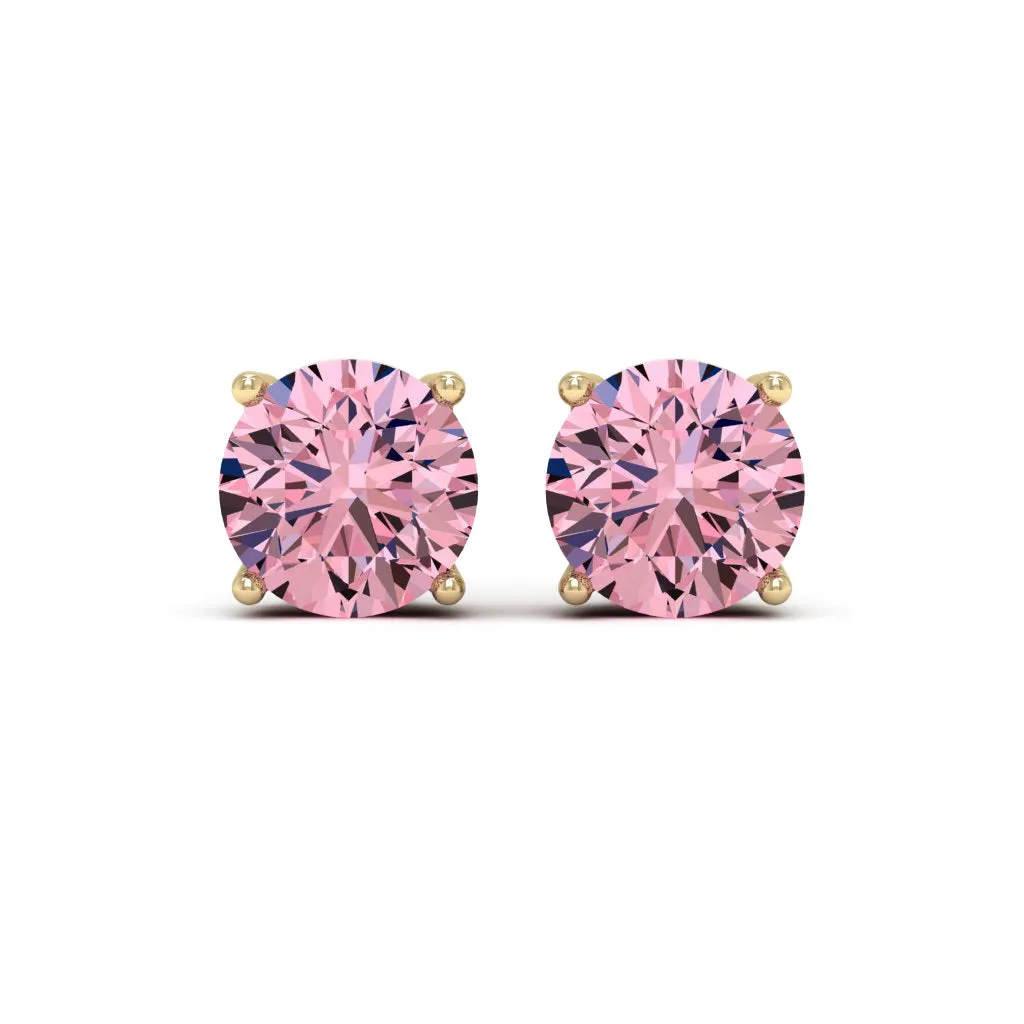 4.00 d.e.w cts 8mm Round Lyra Moissanite Stud Earrings