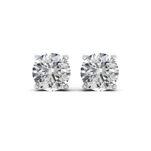 4.00 d.e.w cts 8mm Round Lyra Moissanite Stud Earrings