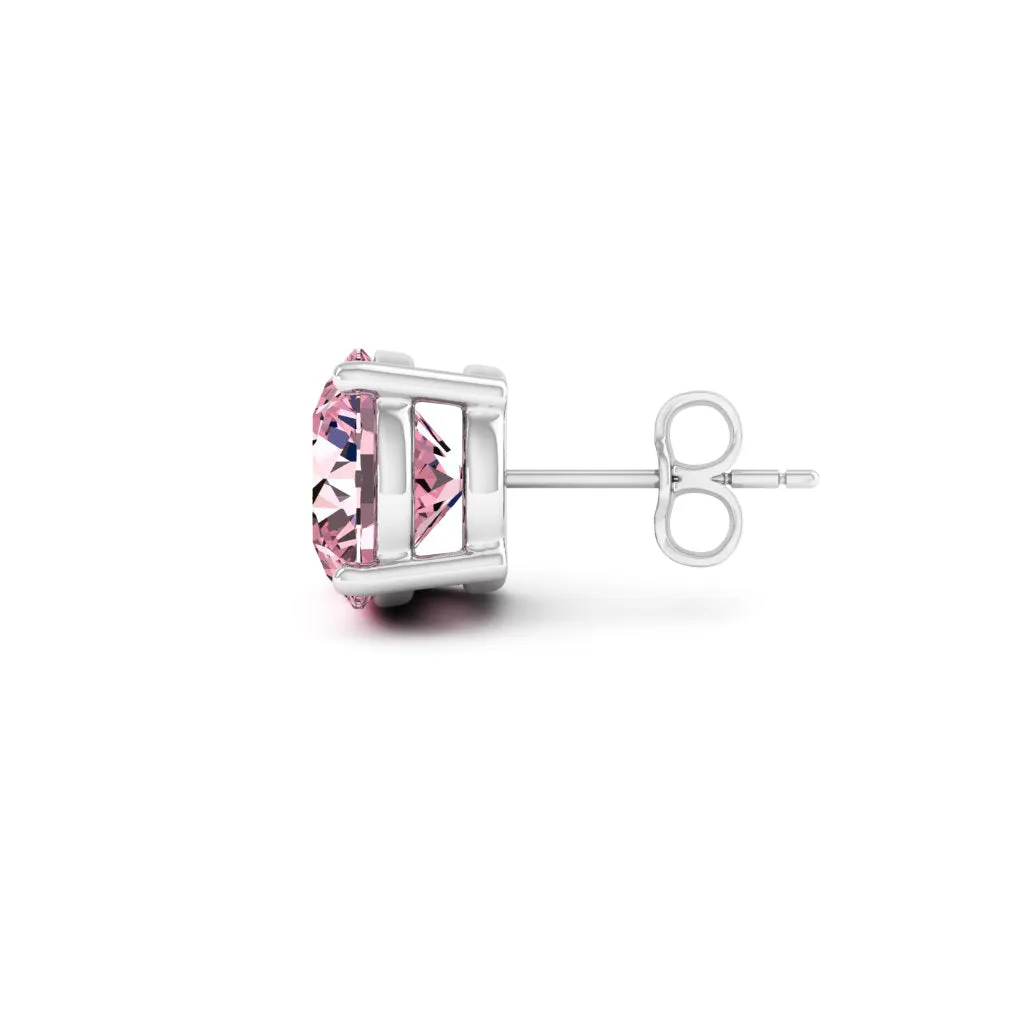 4.00 d.e.w cts 8mm Round Lyra Moissanite Stud Earrings