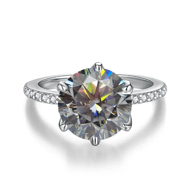 5 Carat Gray Moissanite Ring