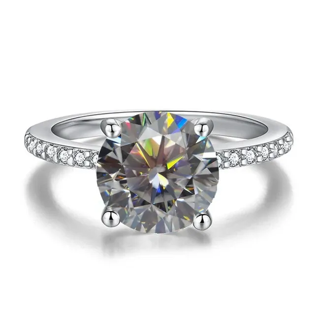 5 Carat Gray Moissanite Ring