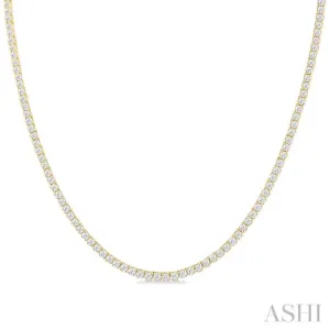 5 ctw Round Cut Diamond Eternity Illusion Tennis Necklace in 14K Yellow Gold