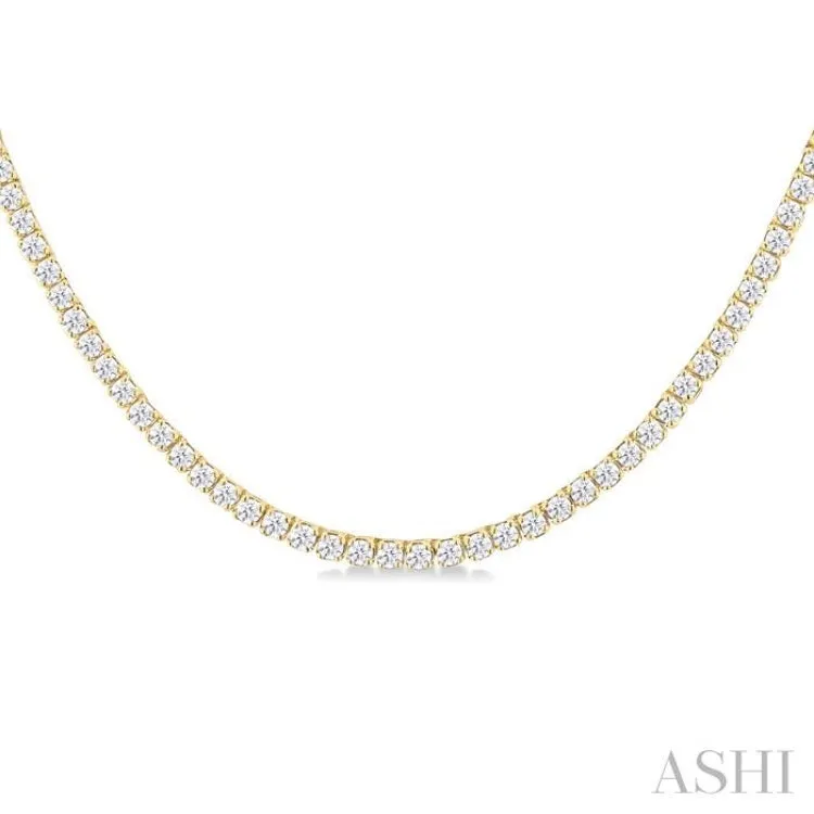 5 ctw Round Cut Diamond Eternity Illusion Tennis Necklace in 14K Yellow Gold