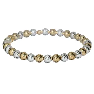 6mm 2-TONE CLASSIC  | Gold Filled & Silver Classic Beads Bracelet