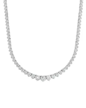 8.30ct Graduated Round Lab-Grown Diamond Tennis Necklace