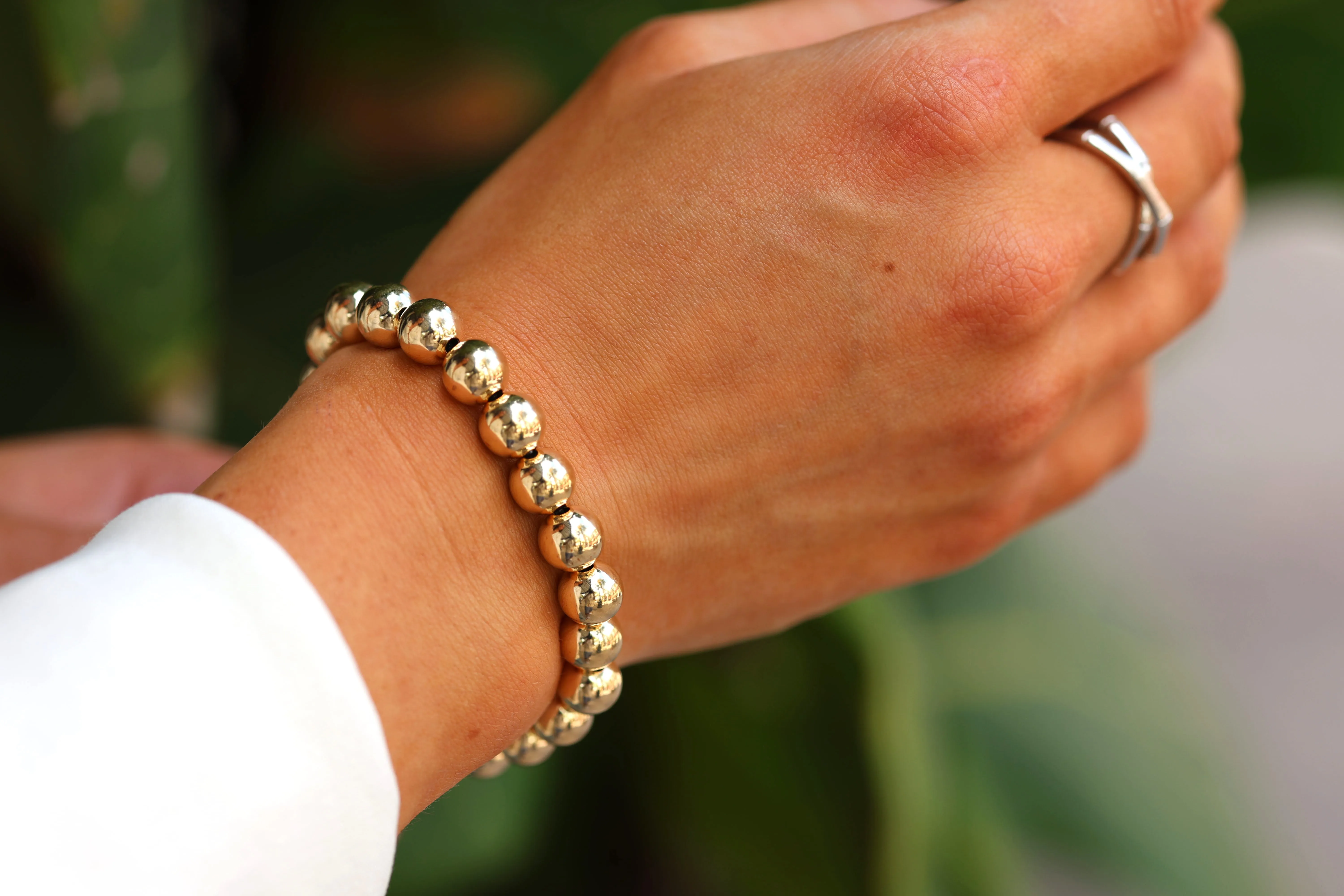 8MM Classic | Stretchy Anti-Tarnish Gold Filled Stackable Bracelet