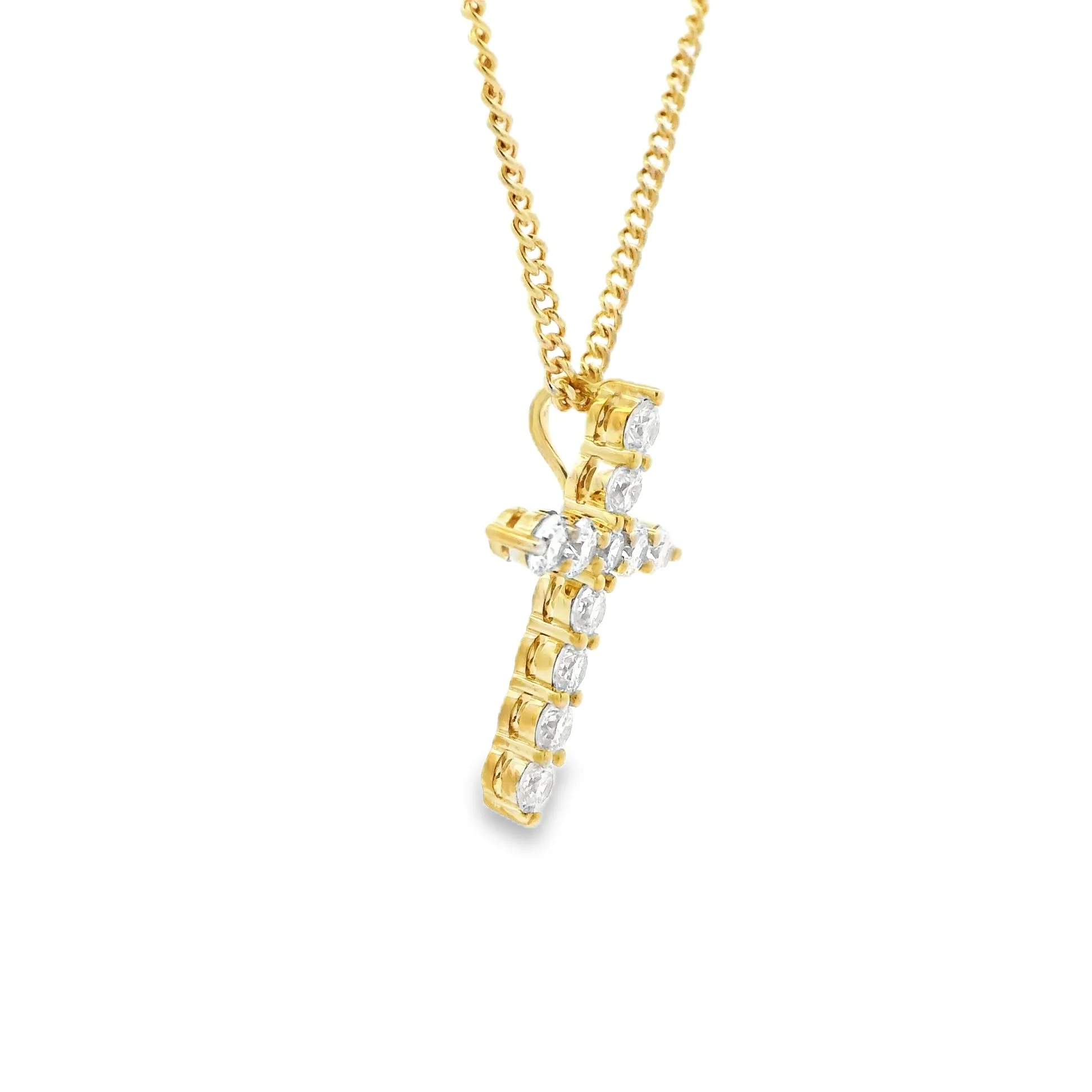 9ct Yellow Gold Lab Grown Diamond Cross Pendant TDW= 1.25ct