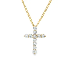 9ct Yellow Gold Lab Grown Diamond Cross Pendant TDW= 1.25ct