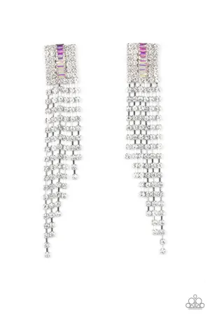 A-Lister Affirmations Multi Iridescent White Rhinestone Paparazzi Post Earrings