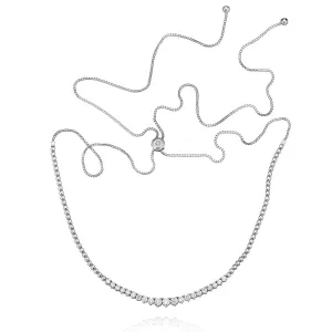 Adjustable 3-Prong Diamond Fringe Necklace