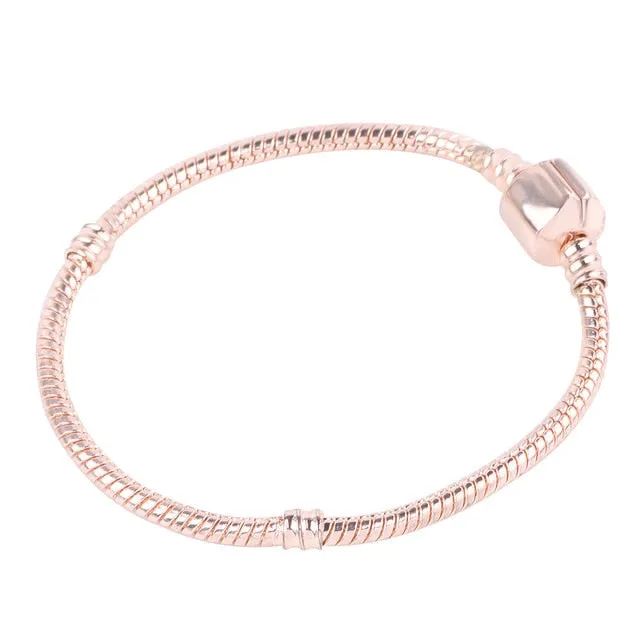 Animal Mickey Charm Bracelets & Bangles Women Jewelry Minnie Pink Bow-Knot Pendant Brand Bracelet DIY Handmade for Girl Gift