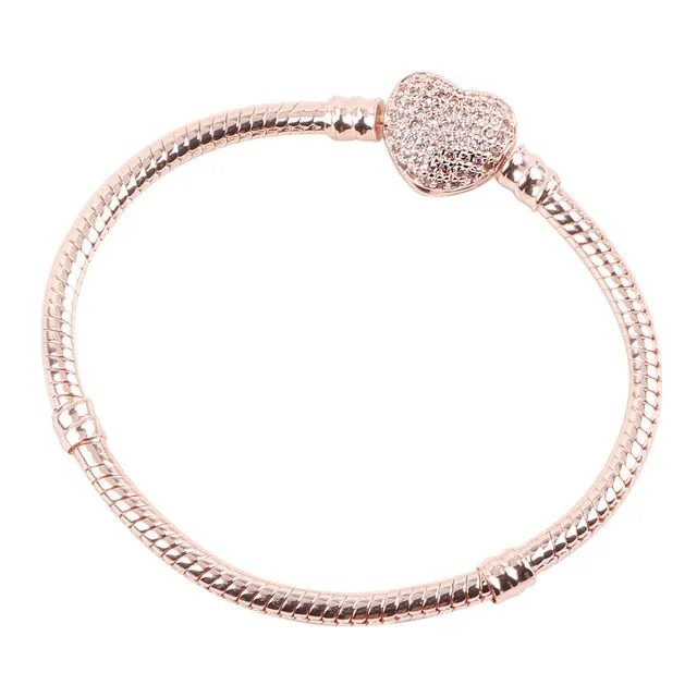 Animal Mickey Charm Bracelets & Bangles Women Jewelry Minnie Pink Bow-Knot Pendant Brand Bracelet DIY Handmade for Girl Gift