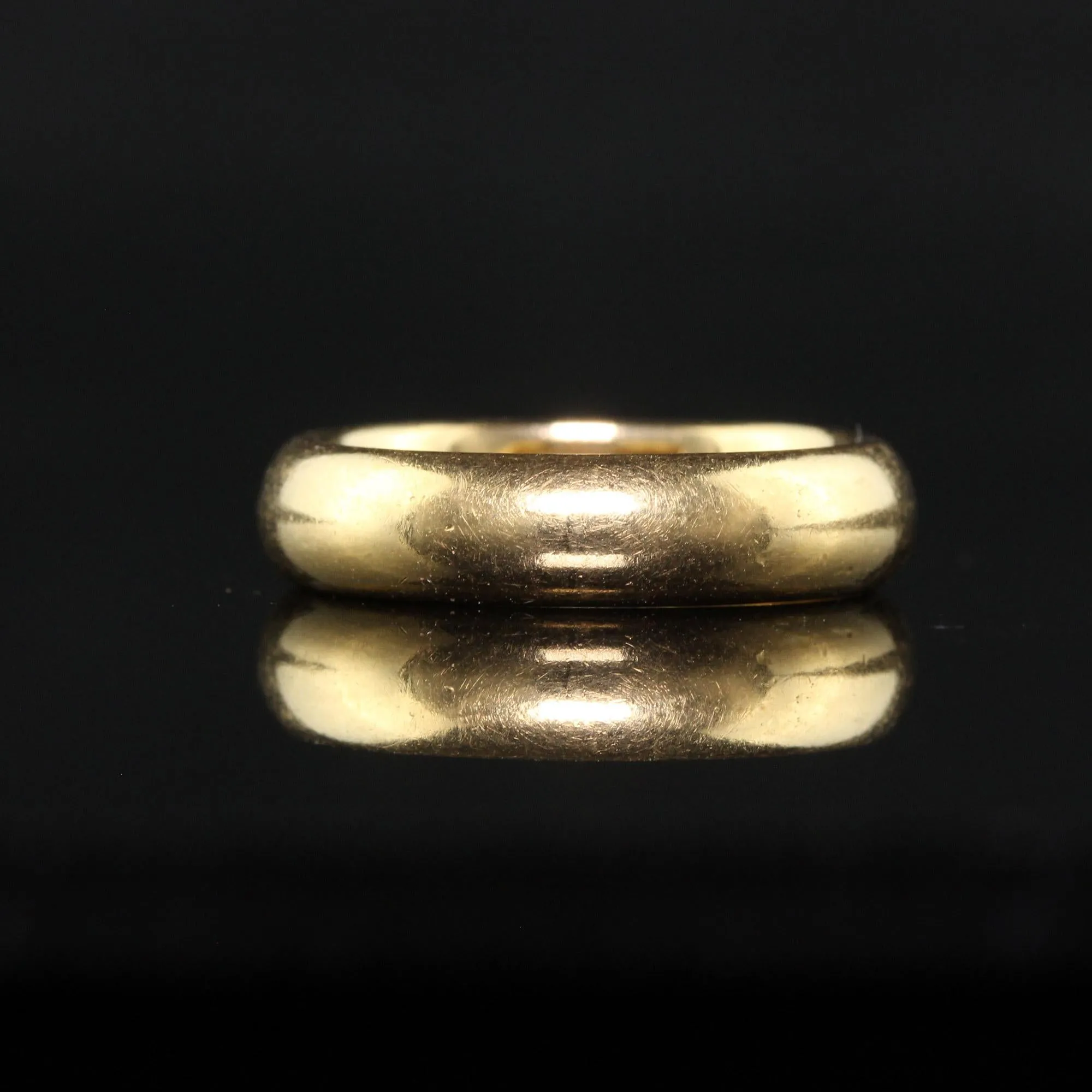 Antique Art Deco 18K Yellow Gold Classic Wide Wedding Band - Size 6