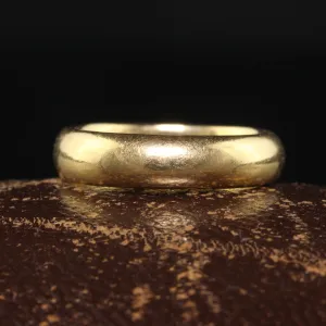 Antique Art Deco 18K Yellow Gold Classic Wide Wedding Band - Size 6