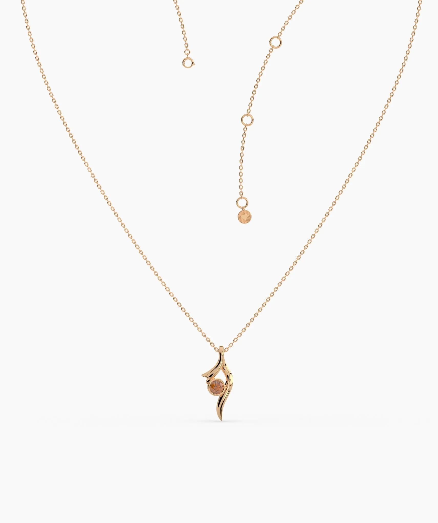 Artful Pendant with Bezel-Set Stone