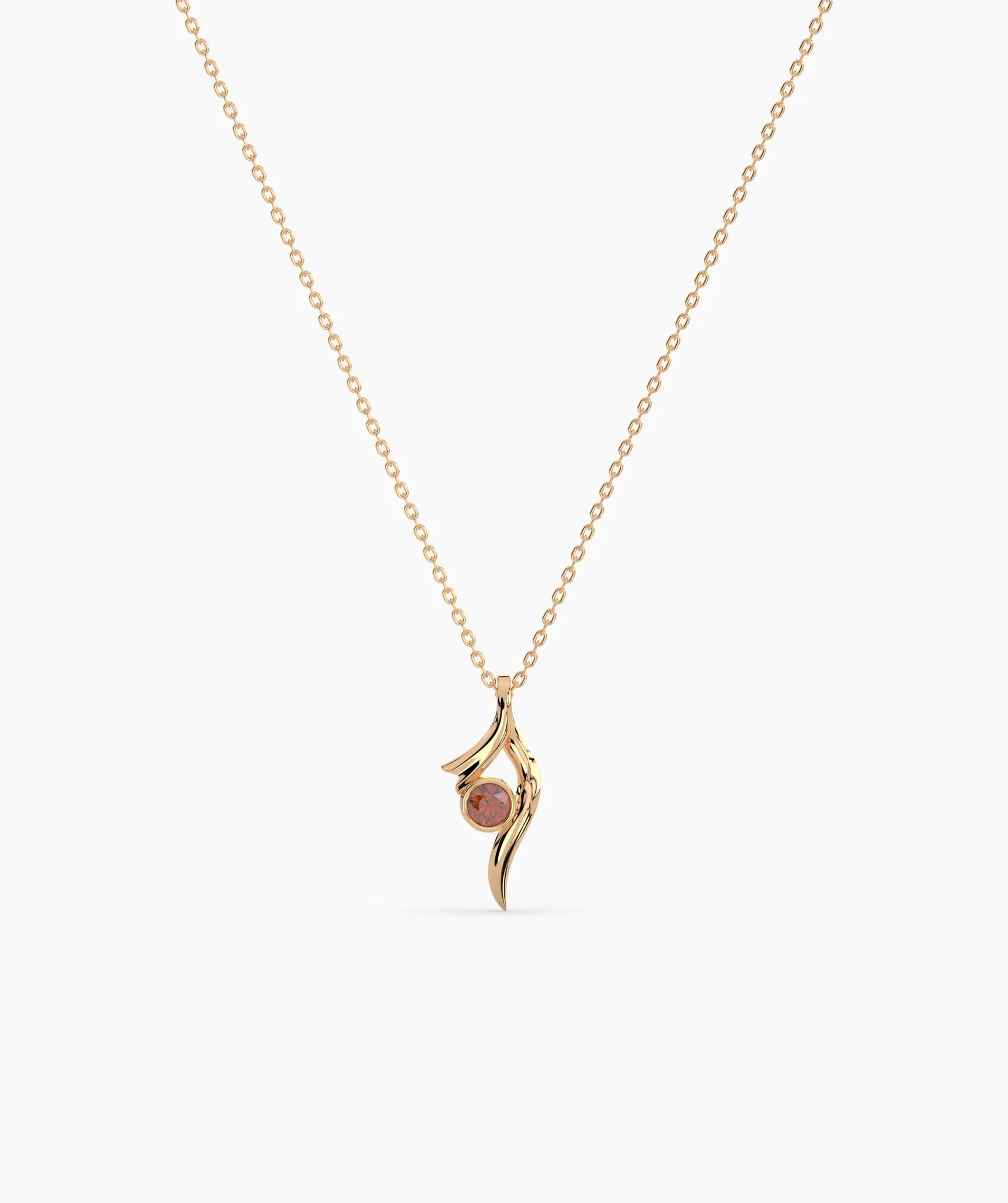 Artful Pendant with Bezel-Set Stone