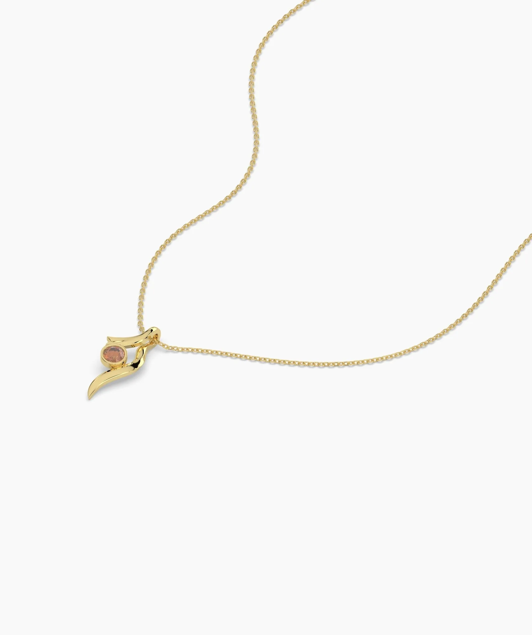 Artful Pendant with Bezel-Set Stone