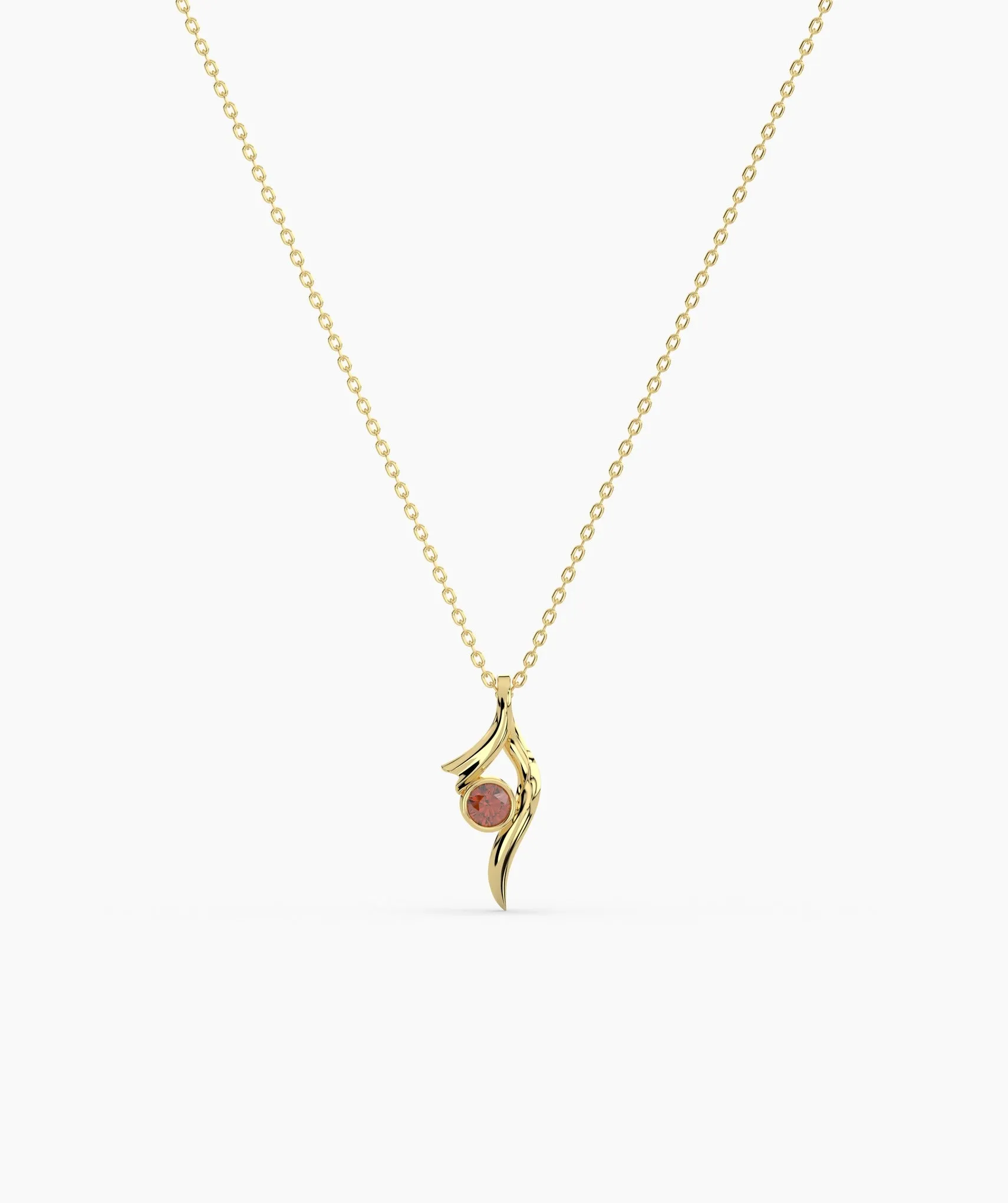 Artful Pendant with Bezel-Set Stone