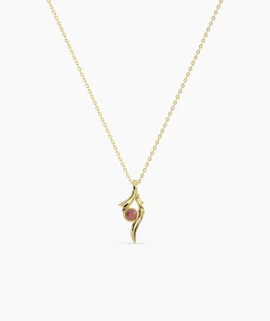 Artful Pendant with Bezel-Set Stone
