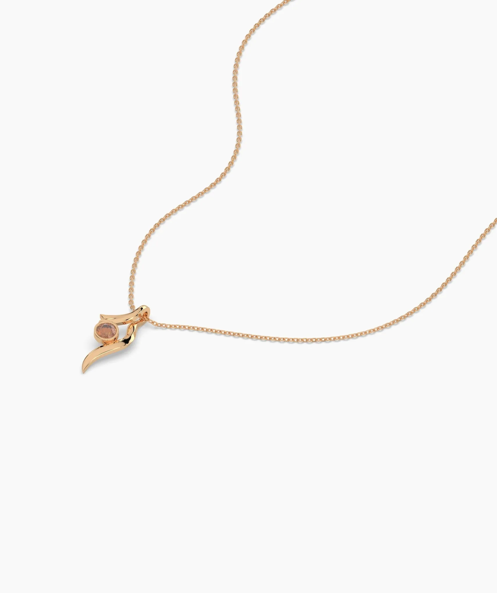 Artful Pendant with Bezel-Set Stone