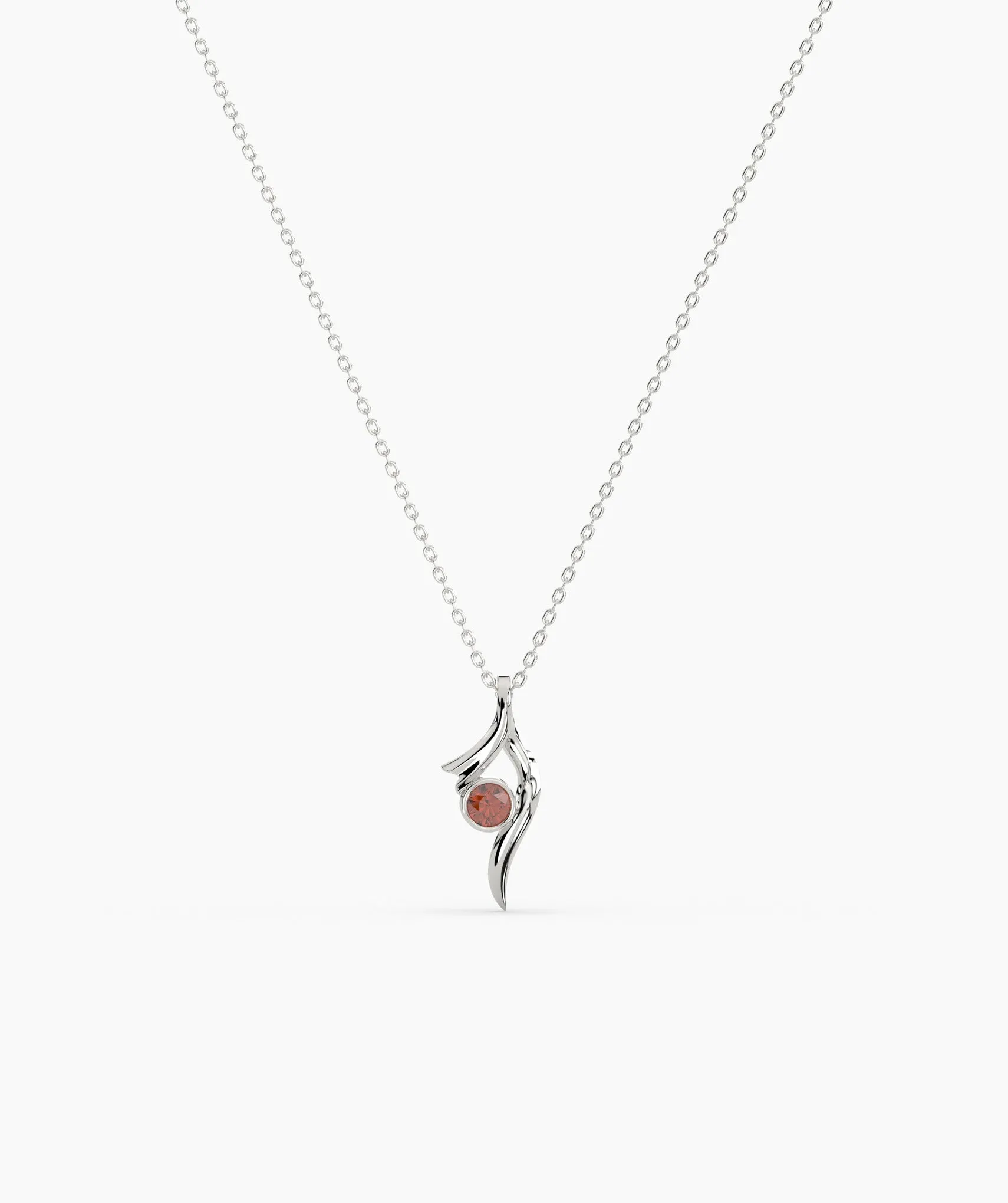 Artful Pendant with Bezel-Set Stone