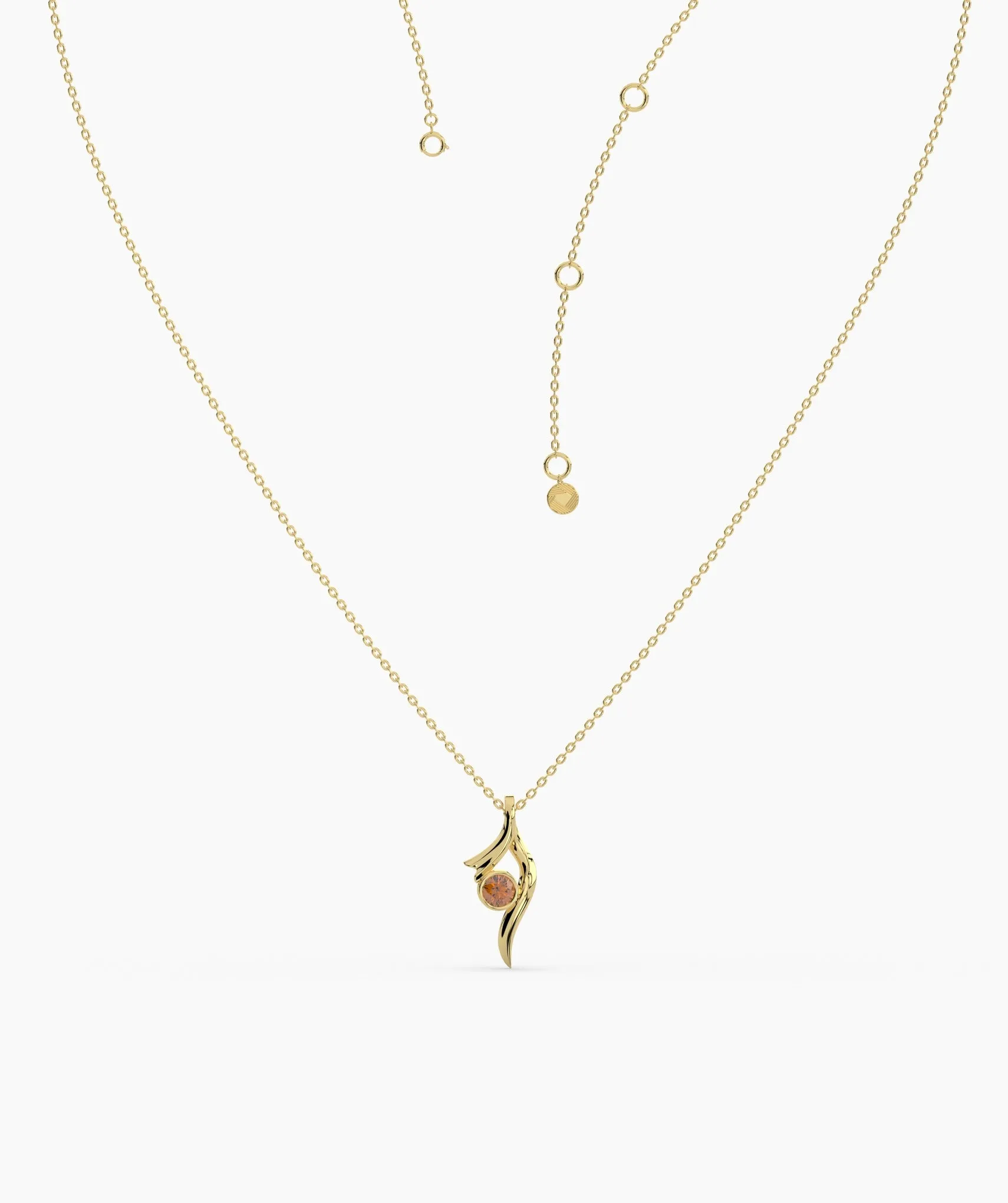 Artful Pendant with Bezel-Set Stone
