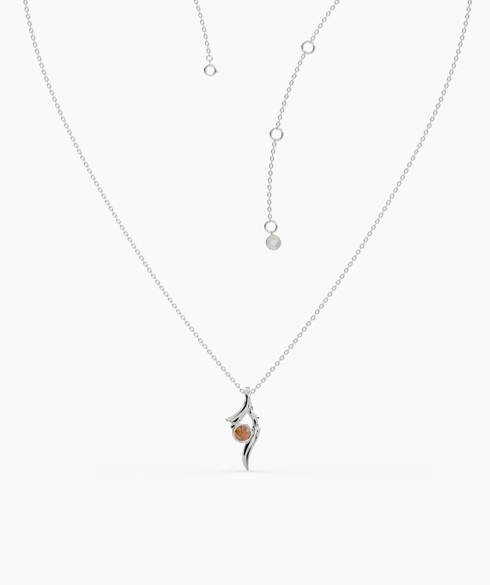 Artful Pendant with Bezel-Set Stone