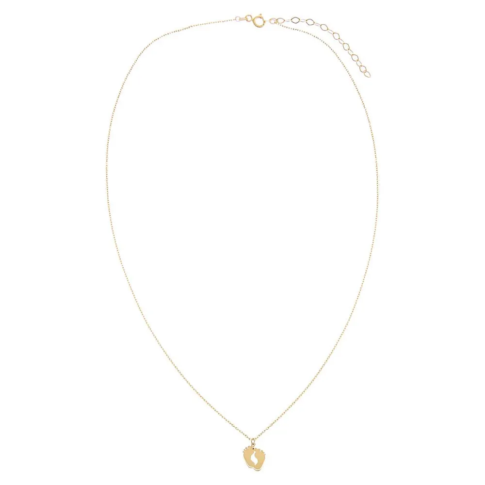 Baby Feet Pendant Necklace 14K