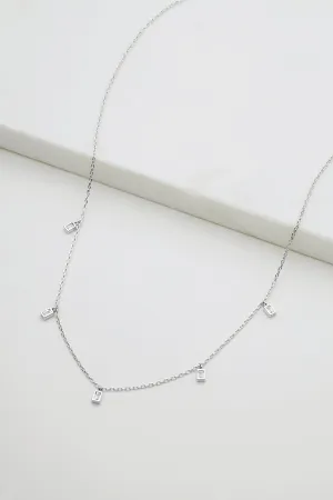 Baguette Necklace - Silver