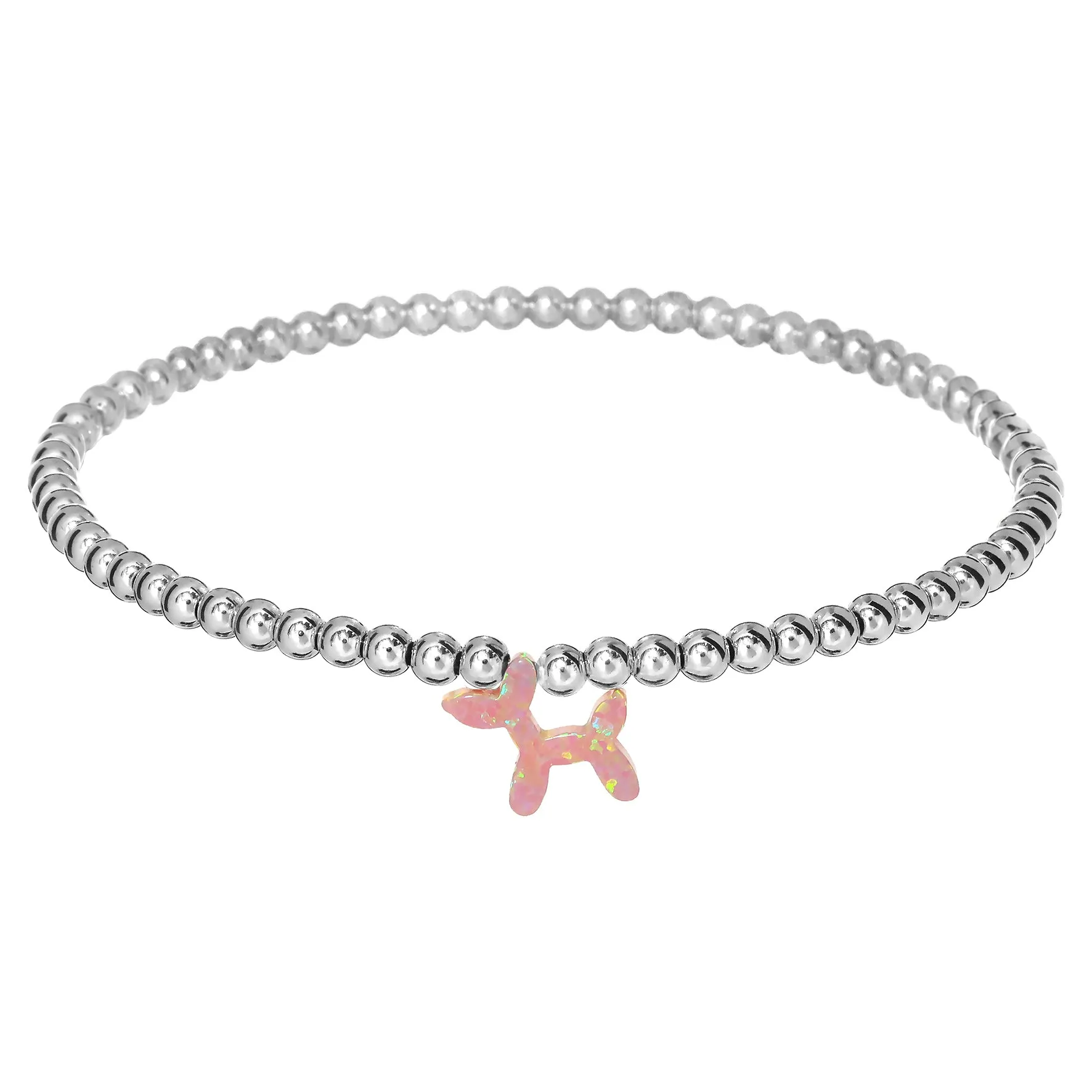 BALLOON DOG | Opal Charm and 14K Gold Filled Beads Bracelet