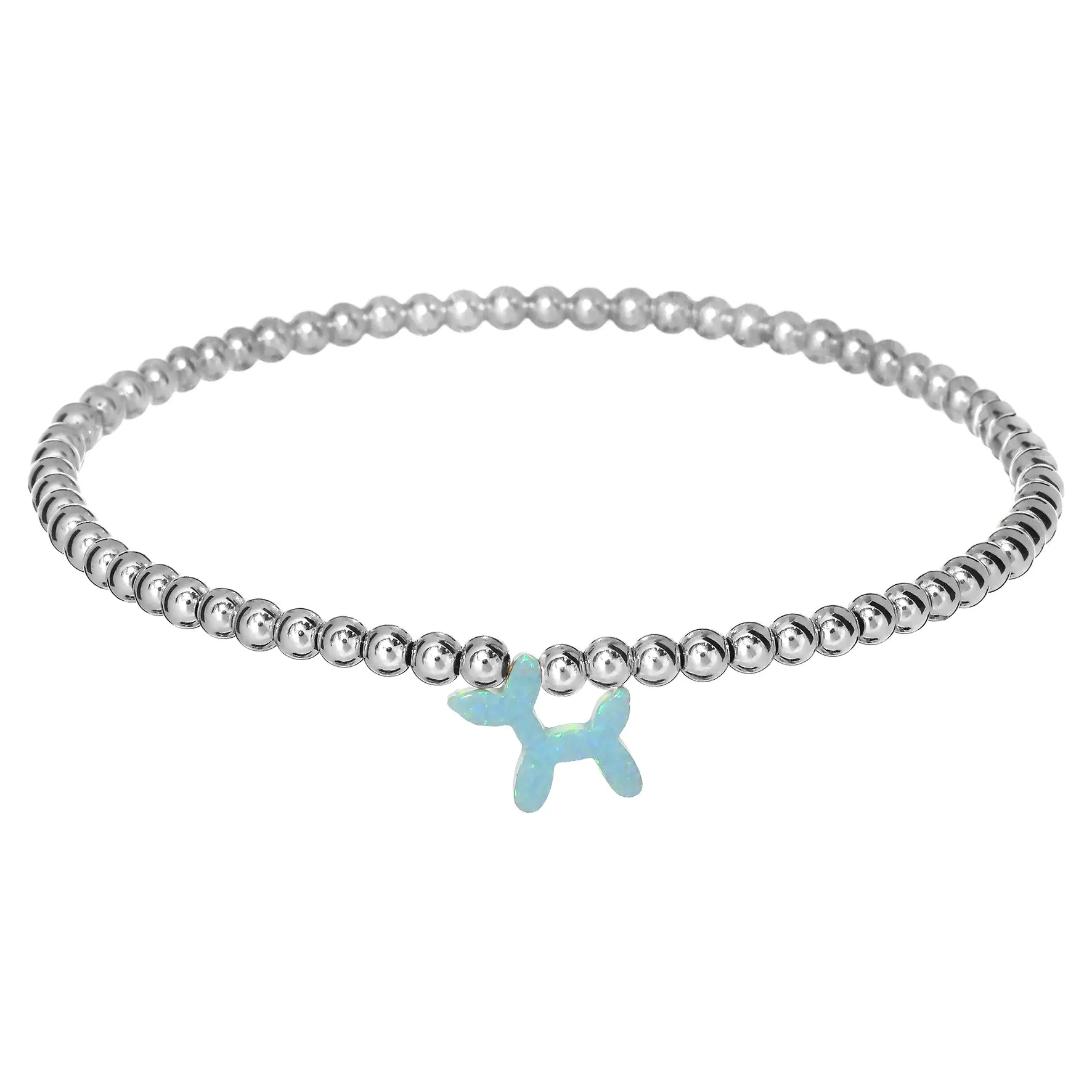 BALLOON DOG | Opal Charm and 14K Gold Filled Beads Bracelet