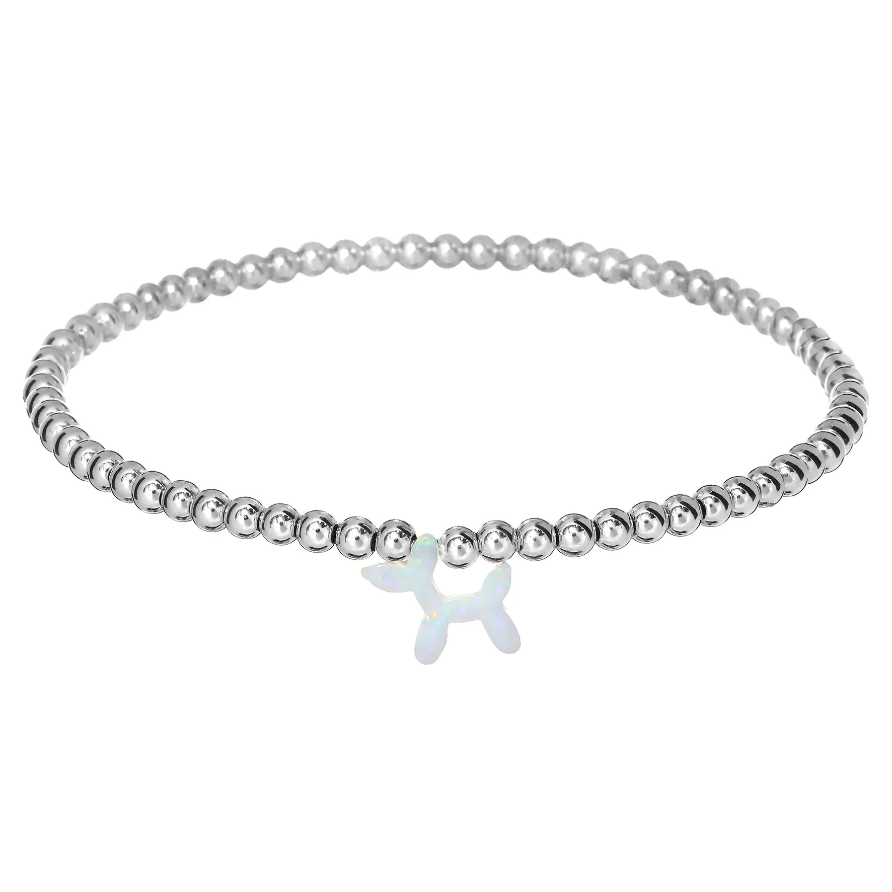BALLOON DOG | Opal Charm and 14K Gold Filled Beads Bracelet
