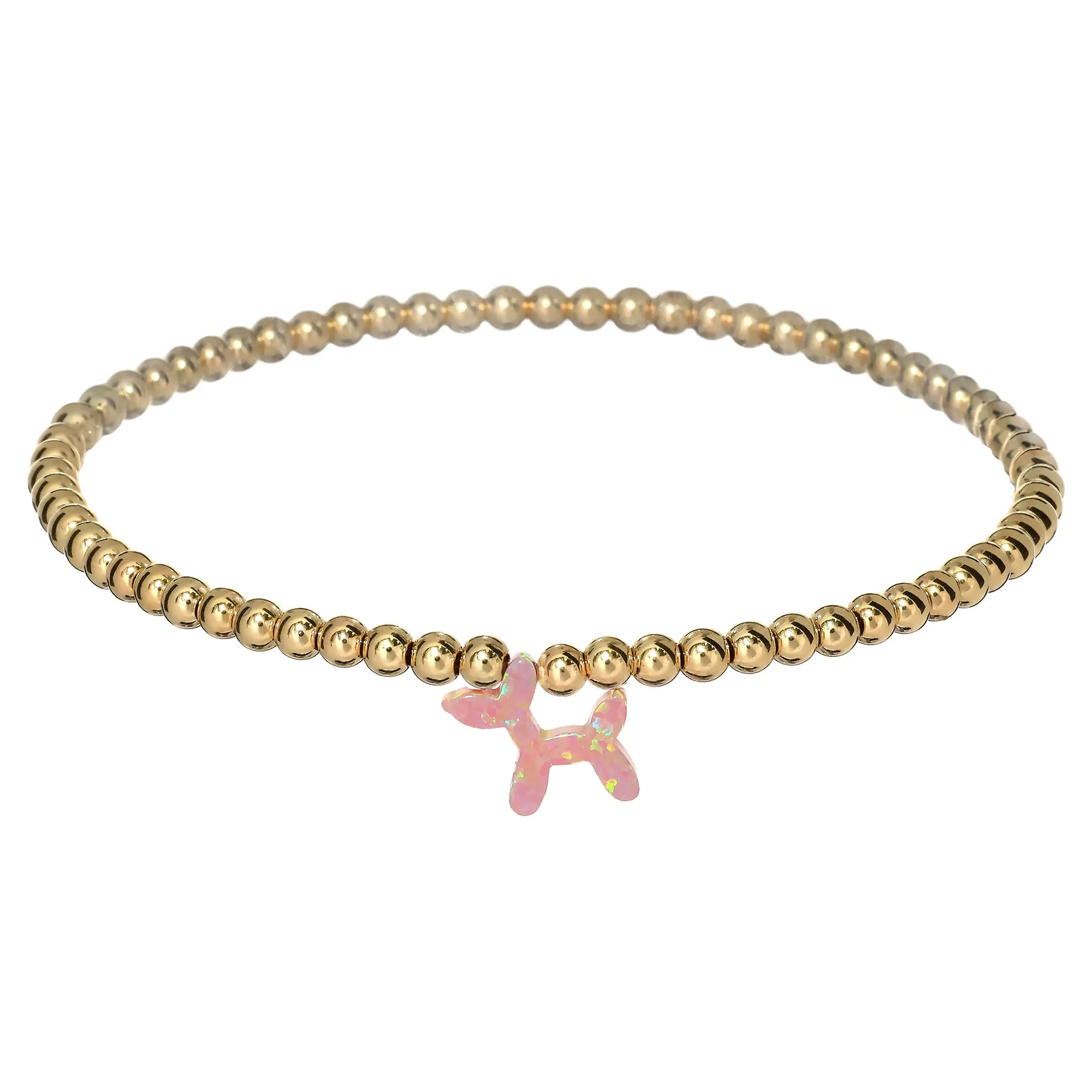 BALLOON DOG | Opal Charm and 14K Gold Filled Beads Bracelet