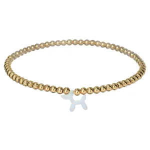 BALLOON DOG | Opal Charm and 14K Gold Filled Beads Bracelet
