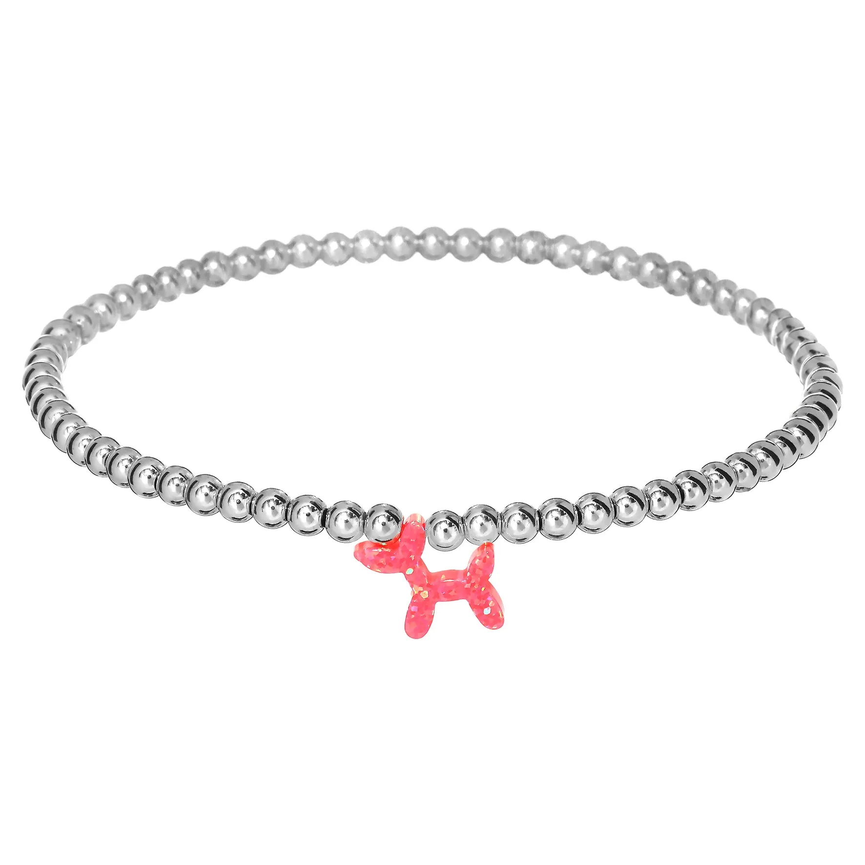 BALLOON DOG | Opal Charm and 14K Gold Filled Beads Bracelet
